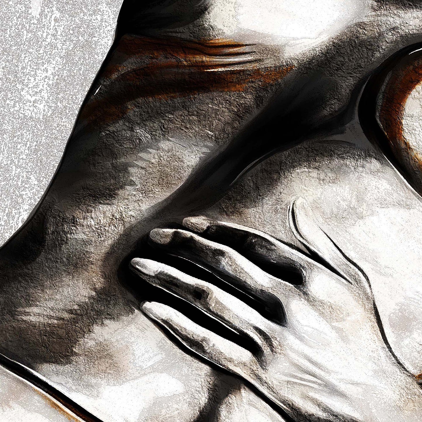 Neutral Female Figure Art Painting | Radiant Independence by Kendra Taylor Art, part of the Bare Confidence Chronicles Collection | Close-Up Detail and Texture