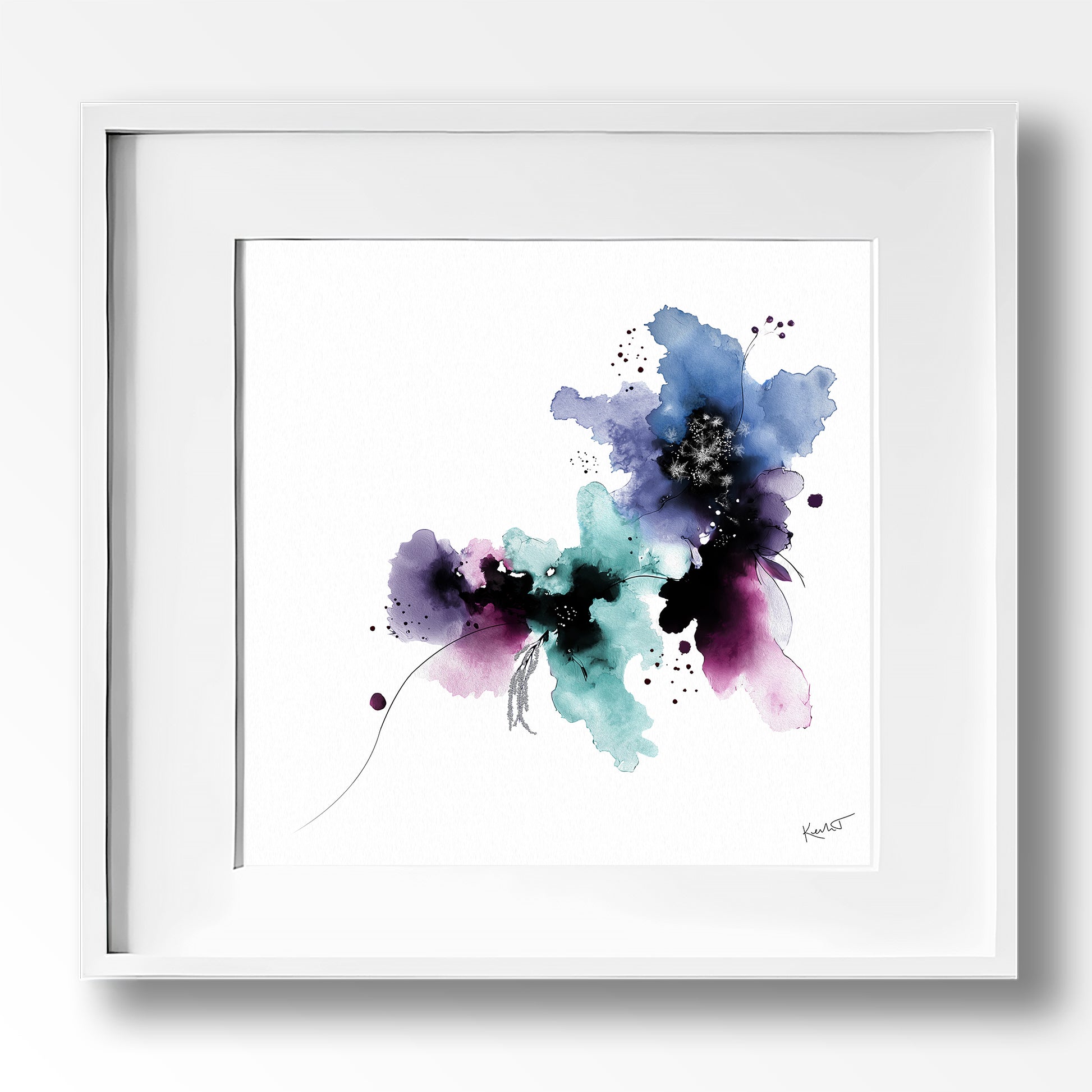 Set of 4 Winter-Inspired Abstract Prints by Kendra Taylor Art | Perfect for your gallery wall.