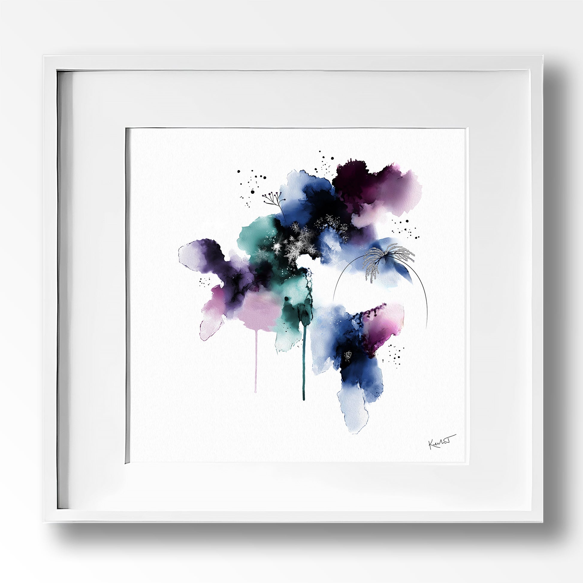 Set of 4 Winter-Inspired Abstract Prints by Kendra Taylor Art | Perfect for your gallery wall.