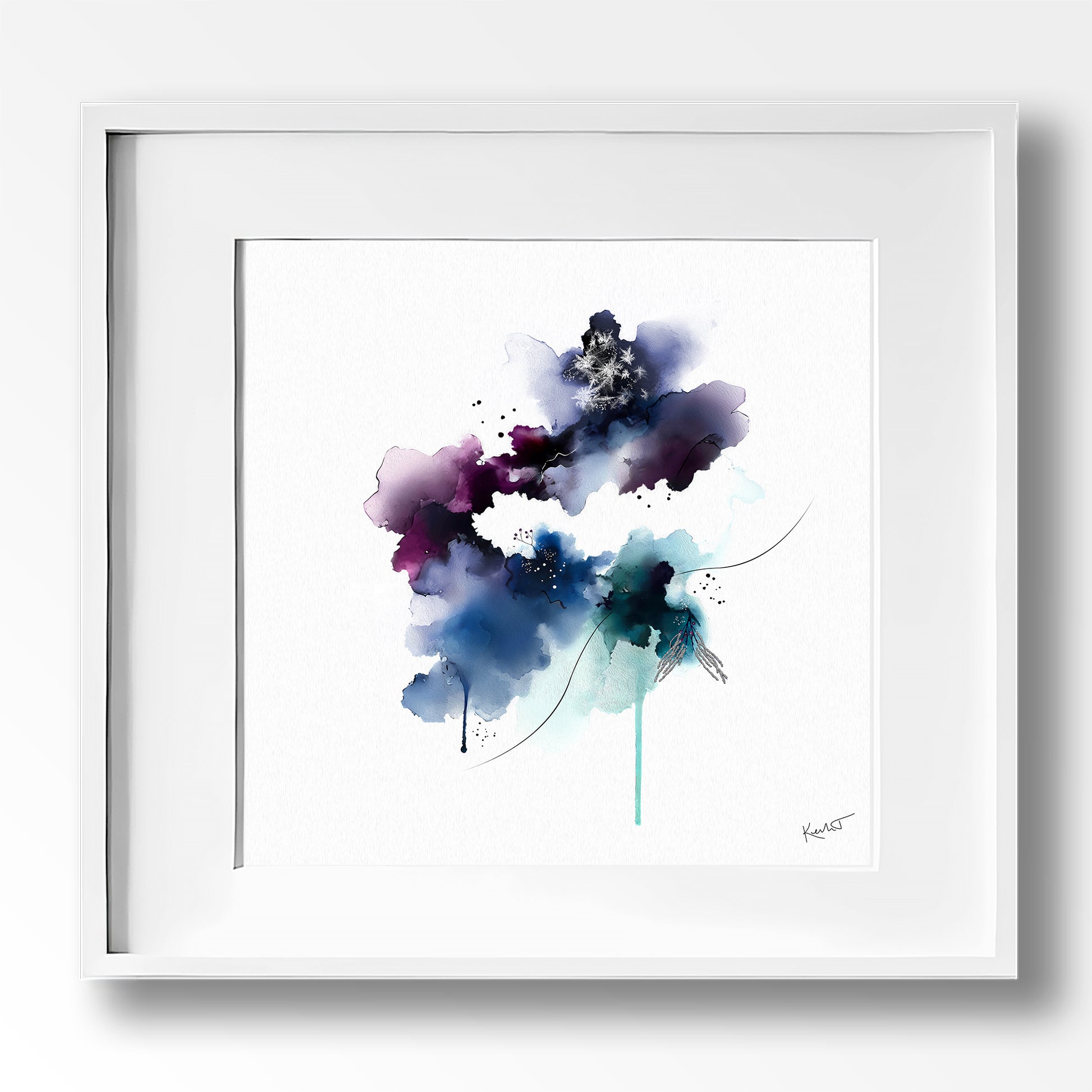 Set of 4 Winter-Inspired Abstract Prints by Kendra Taylor Art | Perfect for your gallery wall.