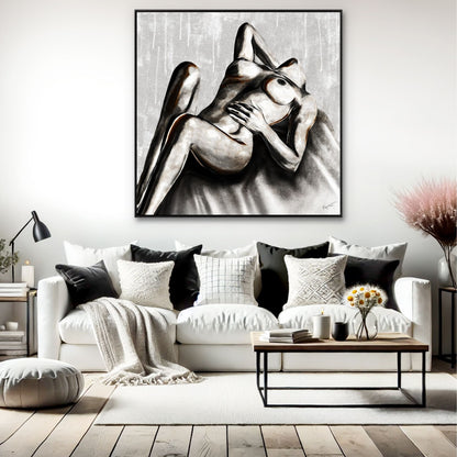 Neutral Female Figure Art Painting | Radiant Independence by Kendra Taylor Art, part of the Bare Confidence Chronicles Collection