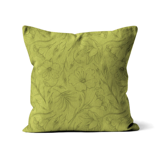 Coordinating Floral Print Cushion | - Fresh Green