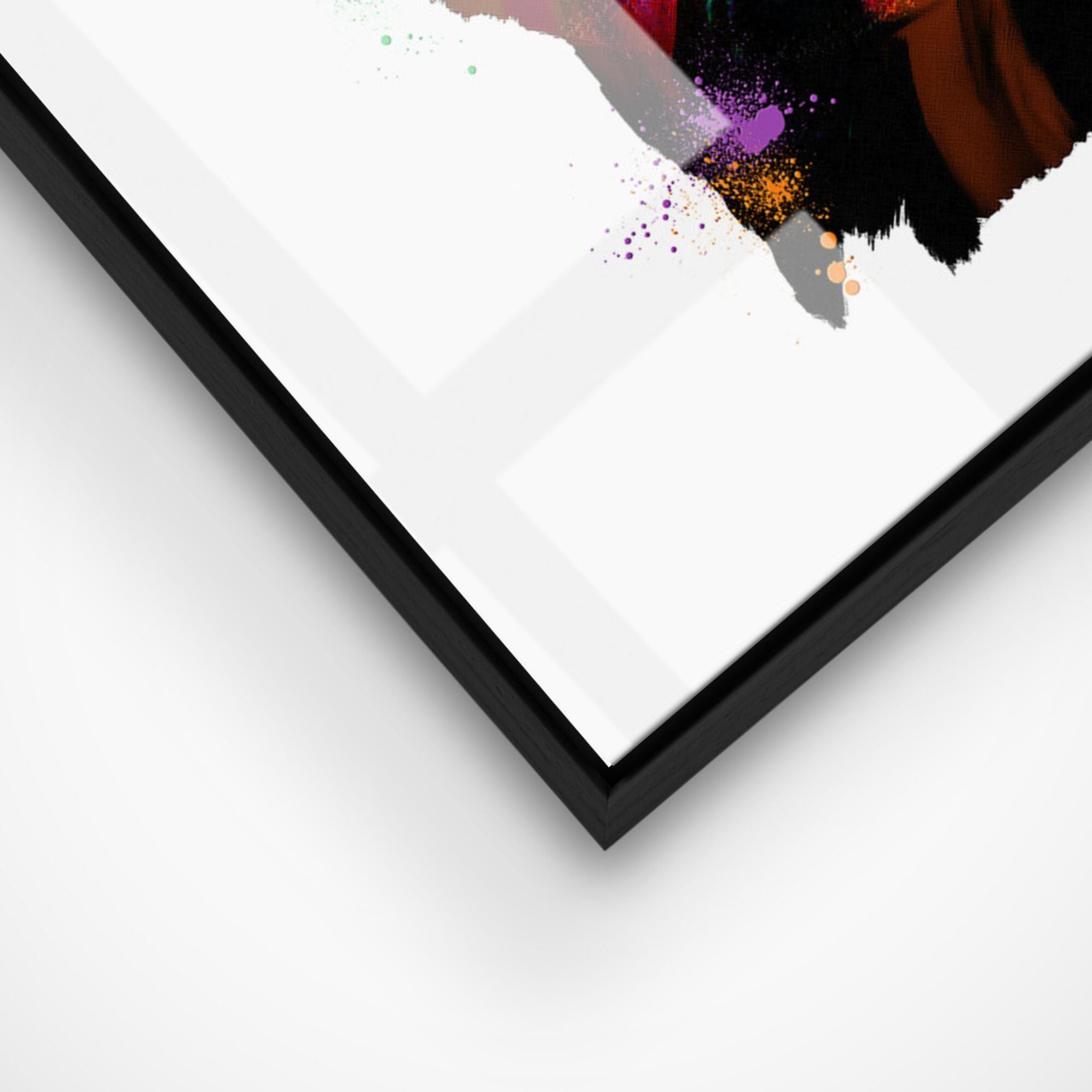 Close up of limited edition black float frame and Fine Art HD finish option for Kaleidoscope artwork